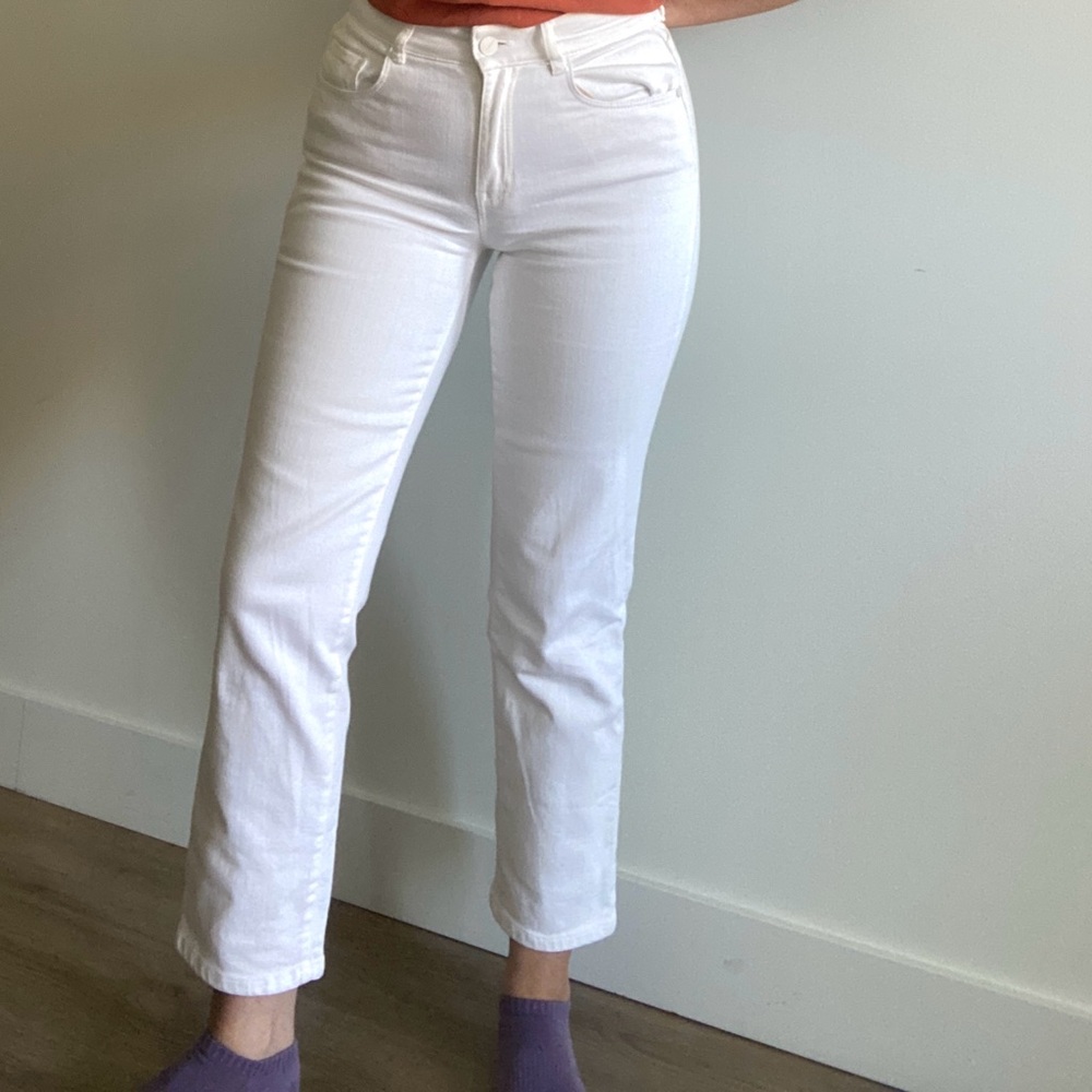 Massimo Dutti White Straight Leg Denim